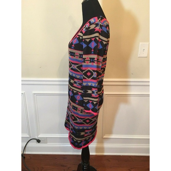 FLYING TOMATO Aztec Tribal Print Long Sleeves Mini Dress Size M - Picture 8 of 11